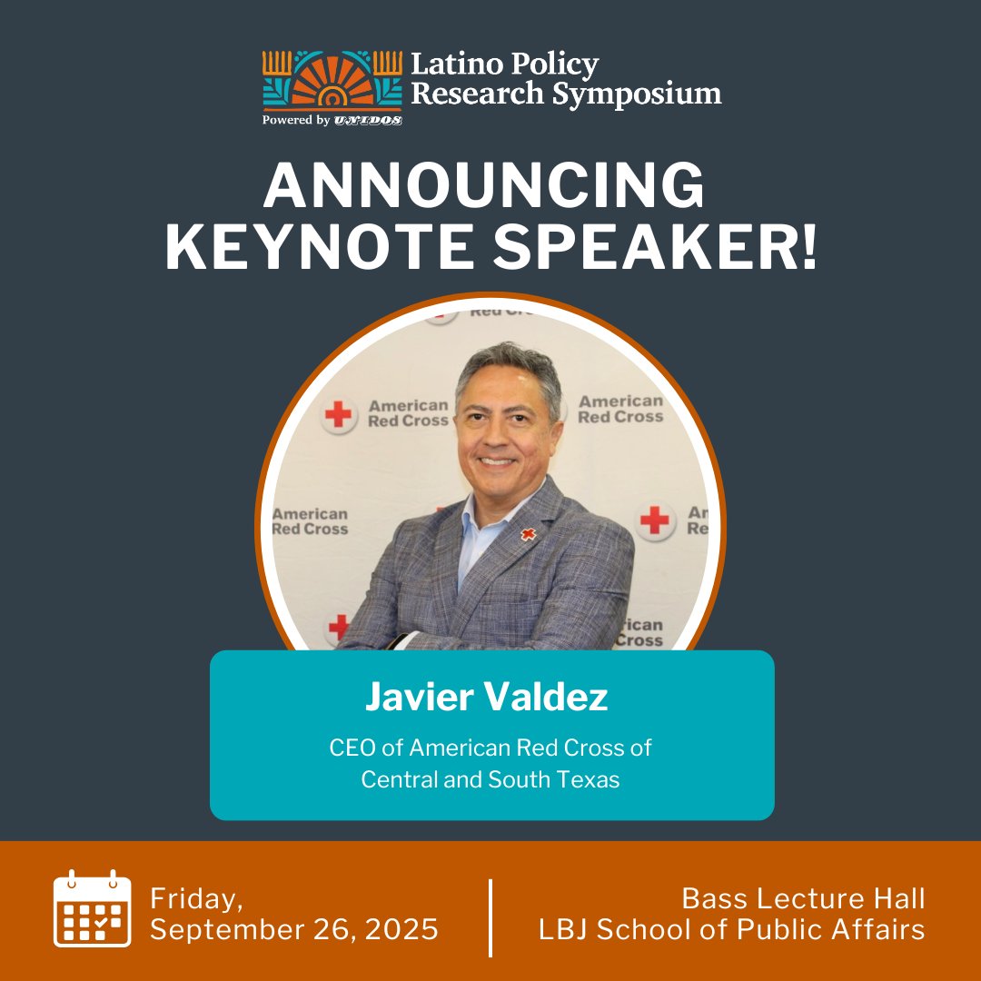 We’re proud to announce Javier Valdez, our Regional Executive, as keynote speaker at this year's Latino Policy Research Symposium! 🎤✨ Join us at UT’s LBJ School for a powerful conversation on leadership &amp; equity.

📣 RSVP: rdcrss.org/3VSmEg3.