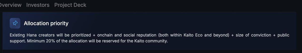 HanaNetwork's tweet photo. Dear public sale participants

Given the demand and enthusiasm for the Kaito community, we're now announcing that

Minimum 20% of the public sale allocation will be reserved for the Kaito community🔥 https://t.co/VN8VxeUYAY