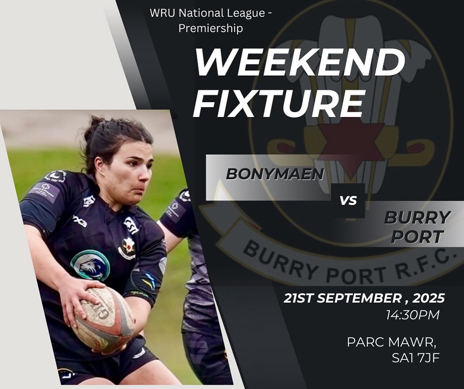 Bprfcladies's tweet photo. This weekend we see the ladies travel to face Bonymaen Ladies Team. It promises to be an exciting game, let’s get behind the ladies and show them support🖤 https://t.co/j65GdFw7H6