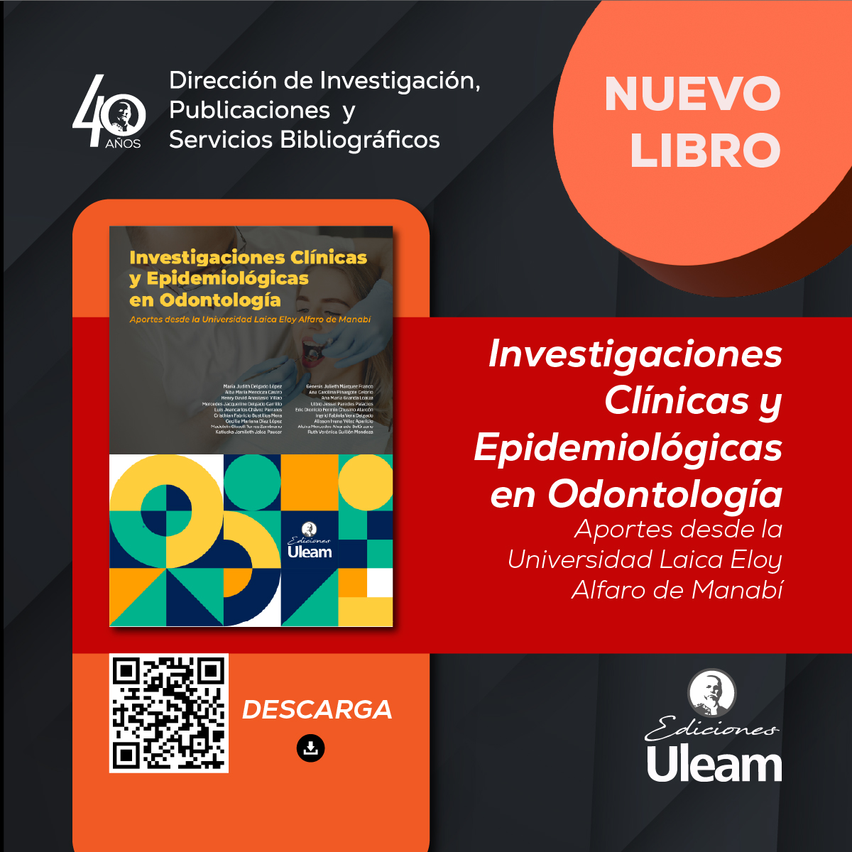 EdicionesUleam's tweet photo. Esta obra representa una selección de investigaciones y revisiones para la práctica contemporánea: desde el análisis clínico de procedimientos endodónticos hasta el impacto de los trastornos inmunológicos en la salud periodontal infantil
Descarga: https://t.co/vkb4OMLs3z https://t.co/EXuYU1cDjI