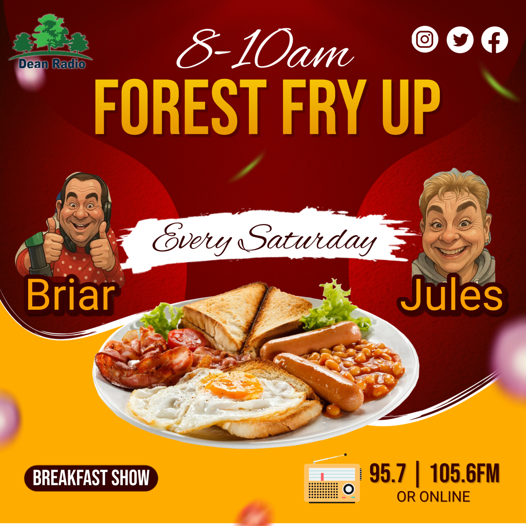 dean_radio's tweet image. 🍳 The Forest Fry Up is back!

😂 Banter, quizzes &amp;amp; great tunes with Jules &amp;amp; Briar…

Alvin is dropping in to annoy Briar with his “On This Day” feature 🎶 (aka music taste to question Briar's).

📻 Sat 8–10am – start your weekend with chaos &amp;amp; laughs!

#ForestFryUp #RadioFun
