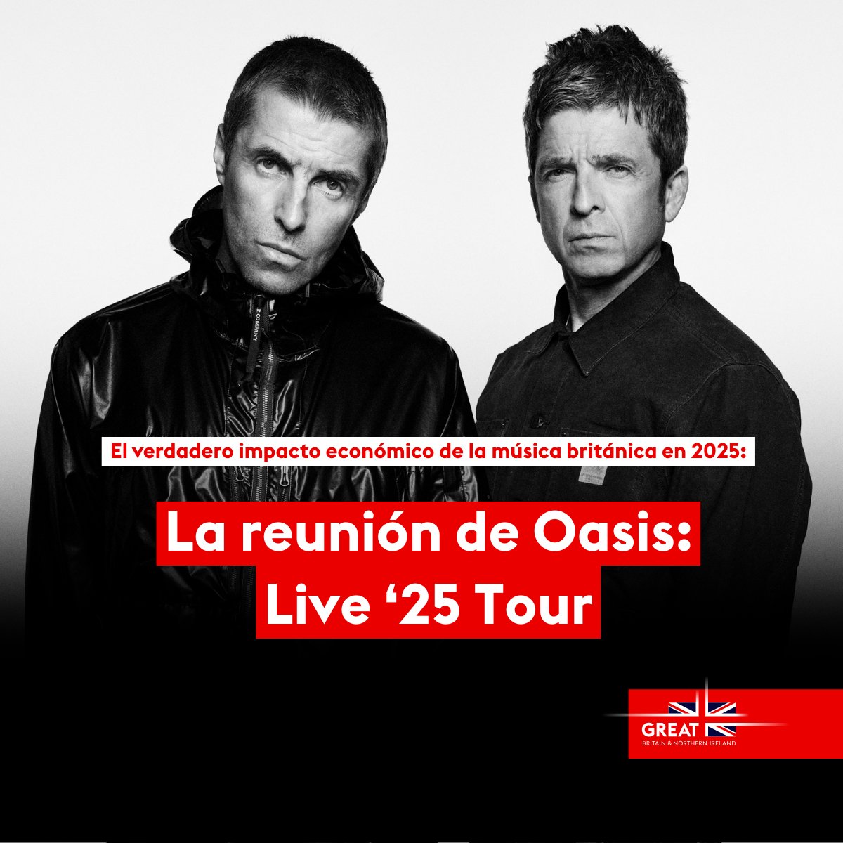 UKinEcuador's tweet photo. 🎸De ser uno de los regresos musicales más anticipados de todos los tiempos a crear un impacto supersónico 🪐en la economía...
Hoy te contamos más acerca del factor de crecimiento económico con el regreso de Oasis y su tour Live '25.
#SeeingThingsDifferently #OasisLive25 @GREATBritain
