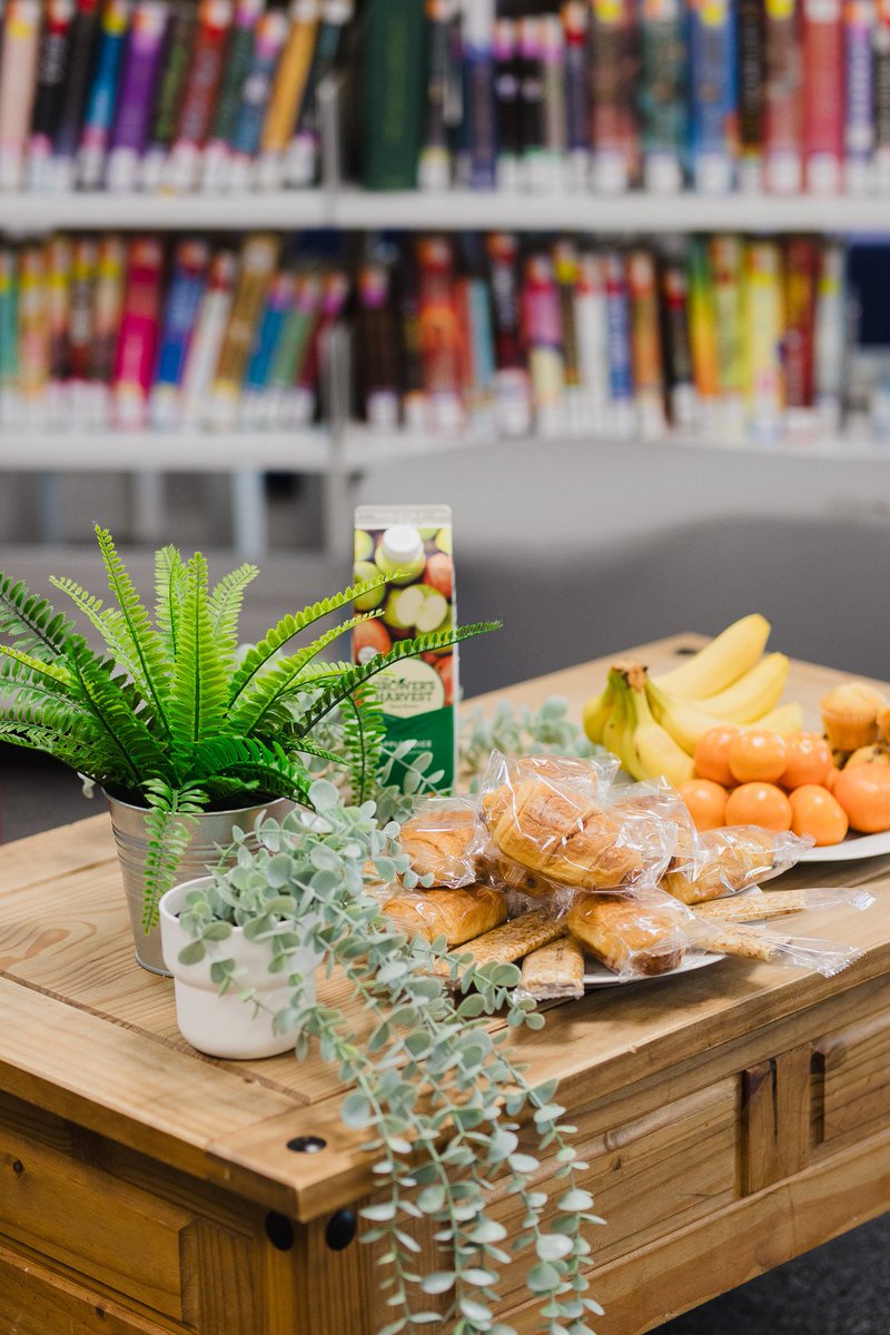 KirkHallamCA's tweet photo. This morning was the #KHCA Breakfast of Champions! Students in each year group who have the most positive points &amp; 100% attendance were treated to fruit, pastries &amp; juice in the library to recognise how well they've done so far this term. #workhardbekind #attendancematters https://t.co/VJoZeaStSU