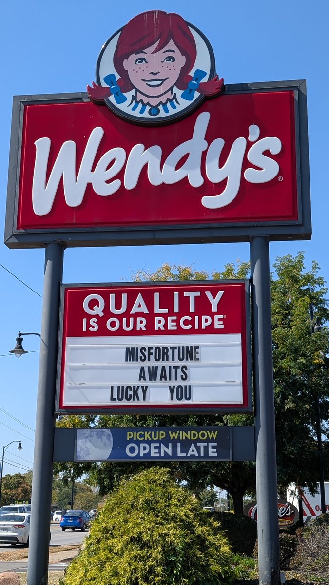 Good lookin out <a href="/Wendys/">Wendy’s</a>! I appreciate the heads up that if I buy your cheaply made and drastically overpriced food, it's going to disappoint me yet again.