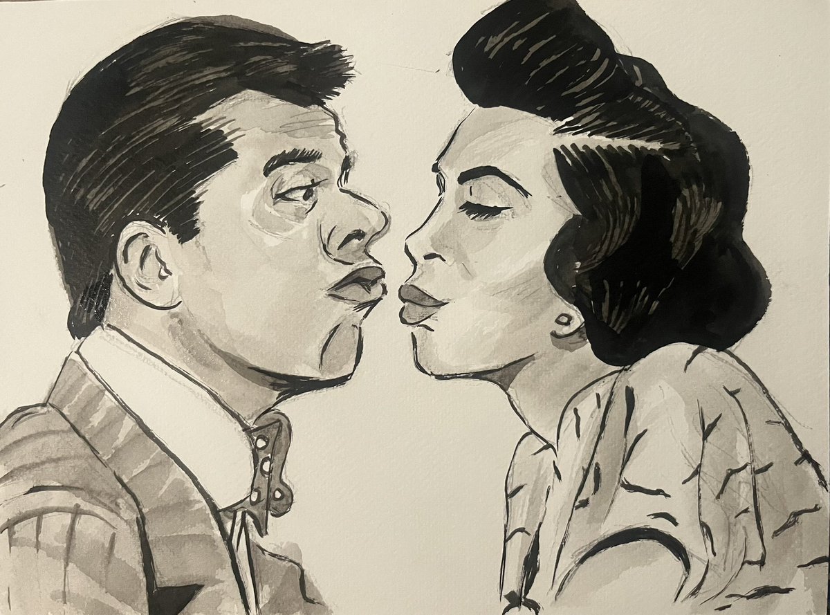 PeterLandau's tweet image. Pat Crowley (with Jerry Lewis), Veteran Actress of Film and TV #obitpix #patcrowley #actress #artofinstagram #brushdrawing #illustration #portraitdrawing