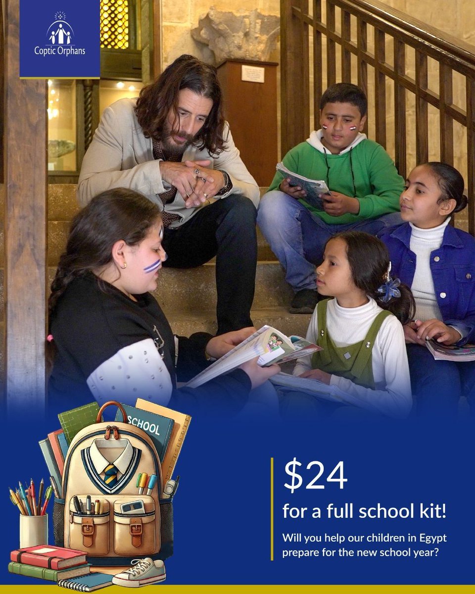 🎒This Back-to-School season in #Egypt, you can make a difference with a simple act—give a full Back-To-School kit for just $24: bit.ly/3UP3CH8

#CopticOrphans #BackToSchool #CopticOrphansXRoumie