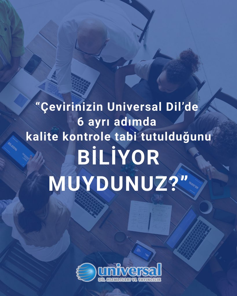 Her metin, Universal editörlerinin uzman kontrolünden geçer: tutarlılık, anlam bütünlüğü ve hedef kitlenize uygunluk teminatımız altında!

#Universal #UniversalDil #UniversalLanguagetr #Çeviri #Translate #DilHizmetleri #ÇeviriOfisi #Kalite