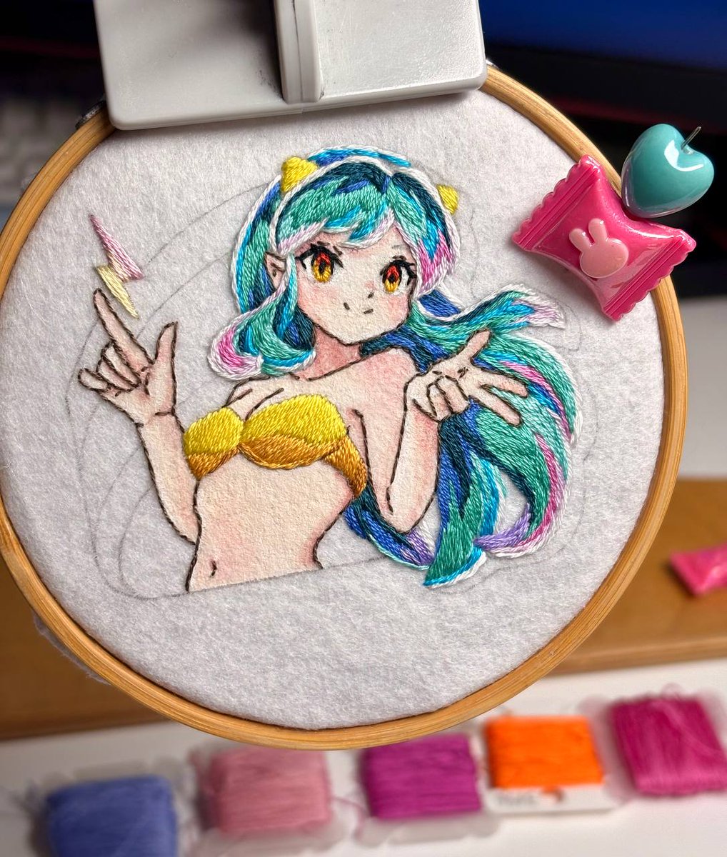 trish_kaa's tweet image. Lum! ♡ in progress🪡
#uruseiyatsura #うる星やつら