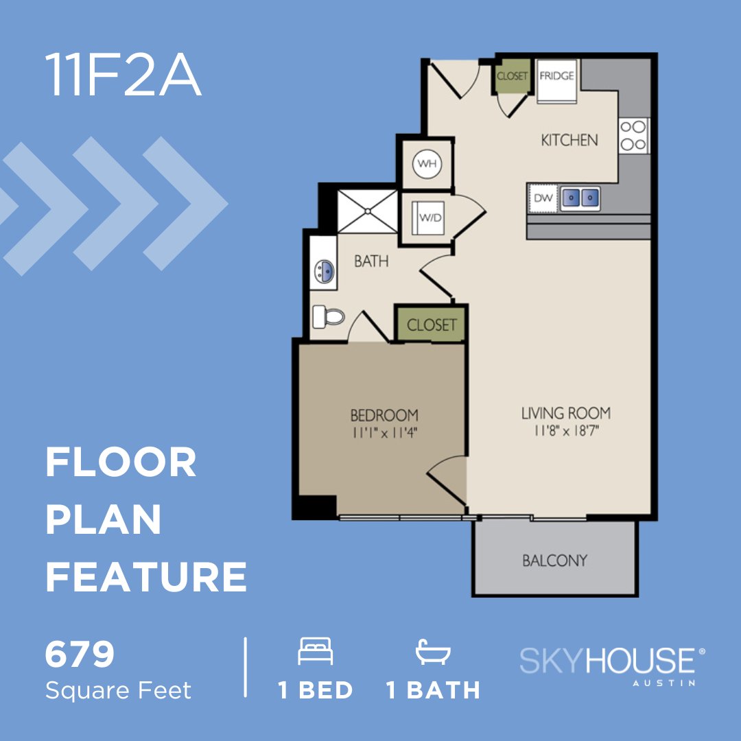 Spotlight on our 11F2A floor plan. Flexible living, modern kitchens, relaxing bedrooms. Tour today and make it yours. ✨ #AustinApartments #ApartmentLiving 📆 simpsonpropertygroup.com/apartments/aus…