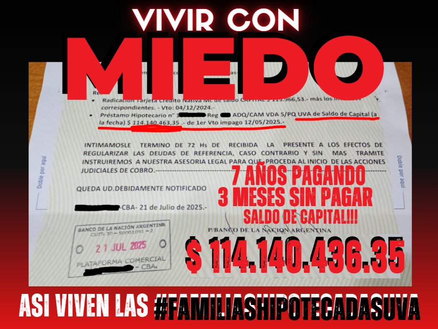 estafadauva's tweet photo. @yamilsantoro Bienvenido a la realidad, @hipotecadosuva sufrimos x nuestros hogares desd hac años.3 gob no escucharon y llegamos al punto dond la deuda con el banco es superior al valor d la propiedad. Es un sist esclavo y el sr @ezeatauche quien ni siquiera sab pronunciar números nos cajoneo https://t.co/uCx7RDEd2E