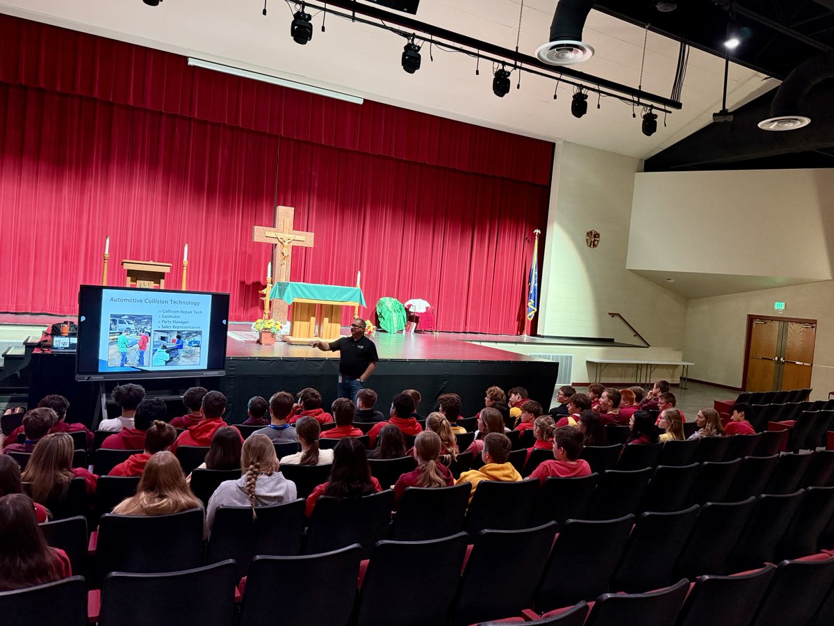 Big thanks to SICTC for visiting today!  Our sophomores and juniors got to hear about 25 different programs they can explore. We love giving our students every opportunity to discover their passions both here at Mater Dei and beyond! #WeAreMD