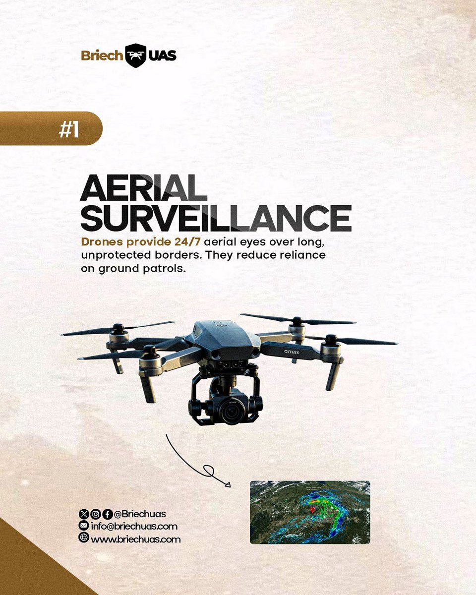 BriechUAS's tweet image. 3 Ways BriechUAS drones secure Africa 🌍
1️⃣ Border surveillance
2️⃣ Pipeline protection
3️⃣ Next-gen innovation 🇳🇬 

Africa’s future is Made in Nigeria. 
#DroneSecurity #MilitaryTech #BriechUAS