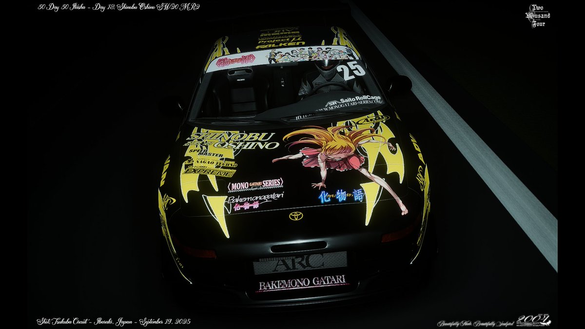 2004Collective's tweet photo. - 30 DAY 30 ITASHA
- DAY 19: SHINOBU OSHINO TOYOTA SW20 MR2
- PRODUCED BY 2004
---------------------------------
#twothousandfour
#carx
#MonogatariSeries 
#shinobuoshino https://t.co/Rwd8vcY9OB