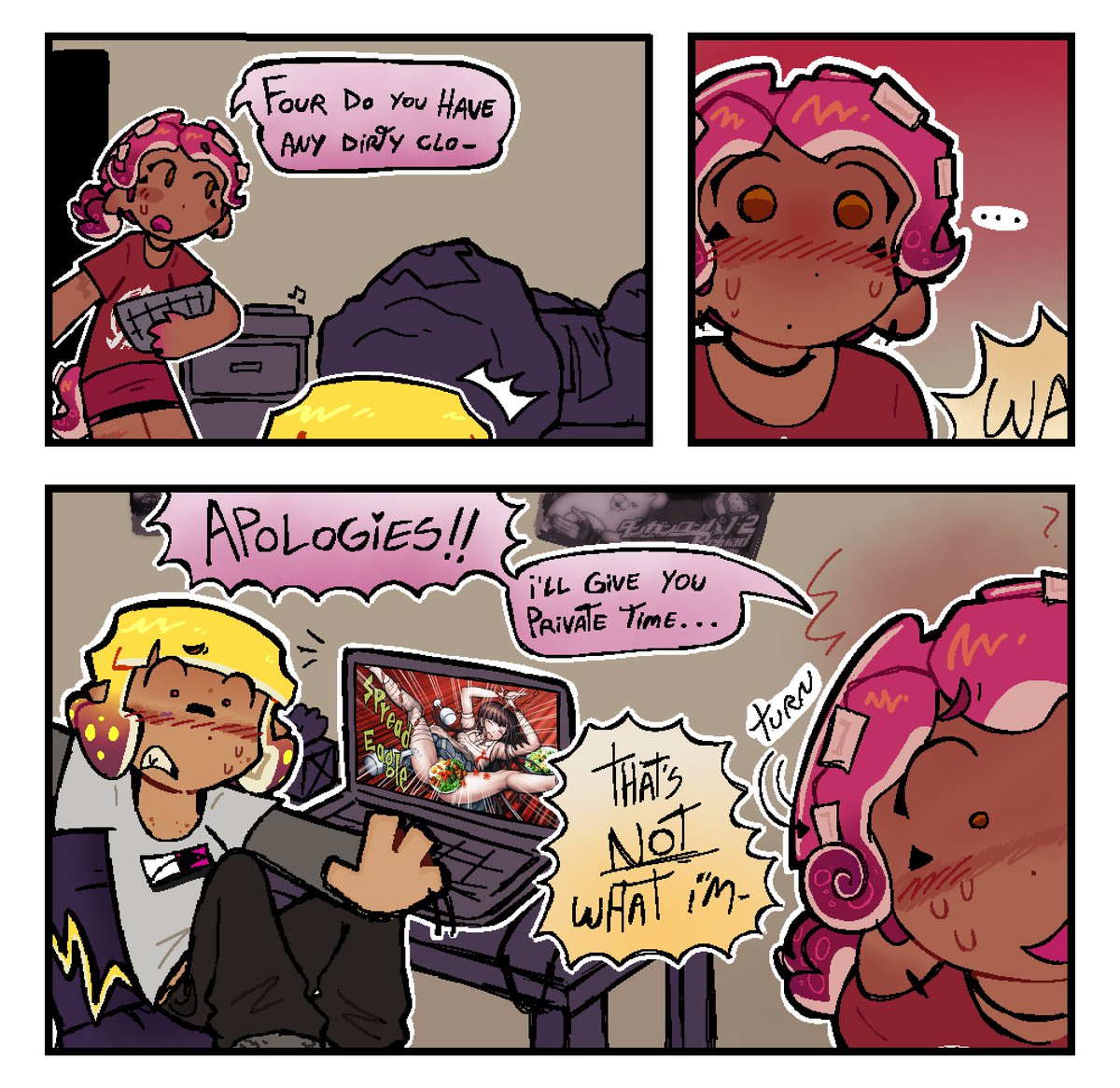 She learned to always knock the door after this 
#splatoon