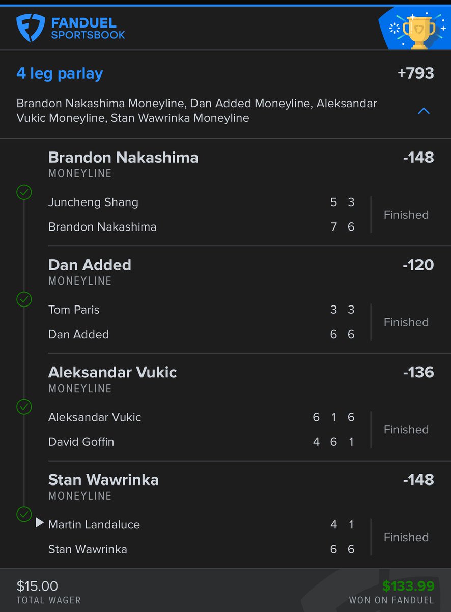 tadpolebe2021's tweet image. That’s how u turn .5u into 5.25u. 
Like + Retweet &amp;amp; $25 to a follow. 
Not a man alive can do what I do with tennis. 😂 
I’m the #1 tennis capper in the world. 😂
Stan coach Text me this morning said he’s winning. 😆 
Fuck it 20% off Friday, giving this away 👇 👇 👇