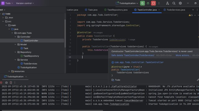 Annishivakumara's tweet image. Day - 80✨ of #100DaysOfCode: Started my Spring boot &amp;amp; Framework journey!  Learned Spring :-  -Today I started To Build a small Todo Project   -I created The Project and also folder setup
#springboot