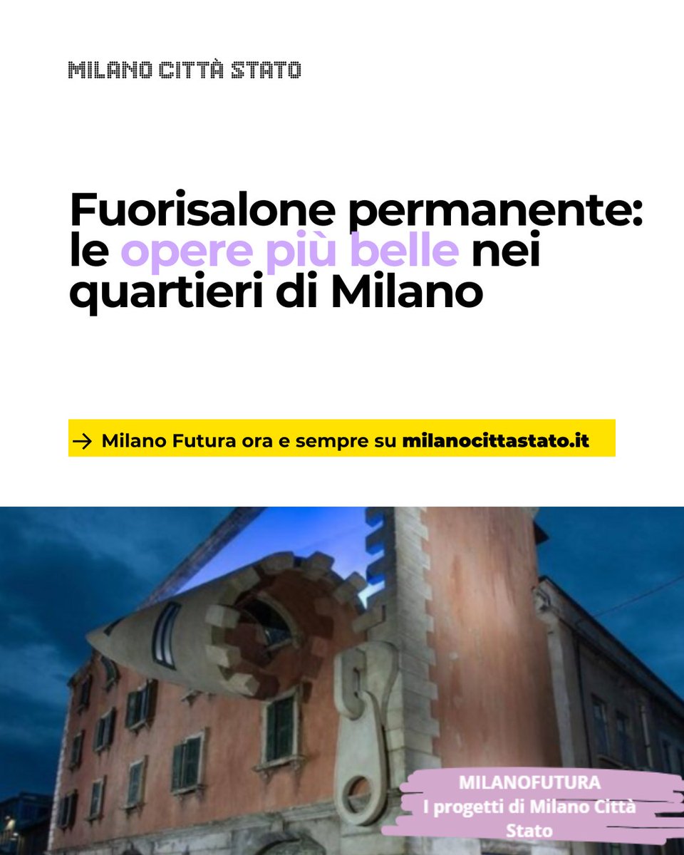 micittastato's tweet image. Una creatività da non sprecare. La proposta ora su milanocittastato.it ⬇️ 

Ogni giorno sul sito e su questa pagina: #MilanoFutura- i progetti di #MilanoCittàStato #fuorisalone