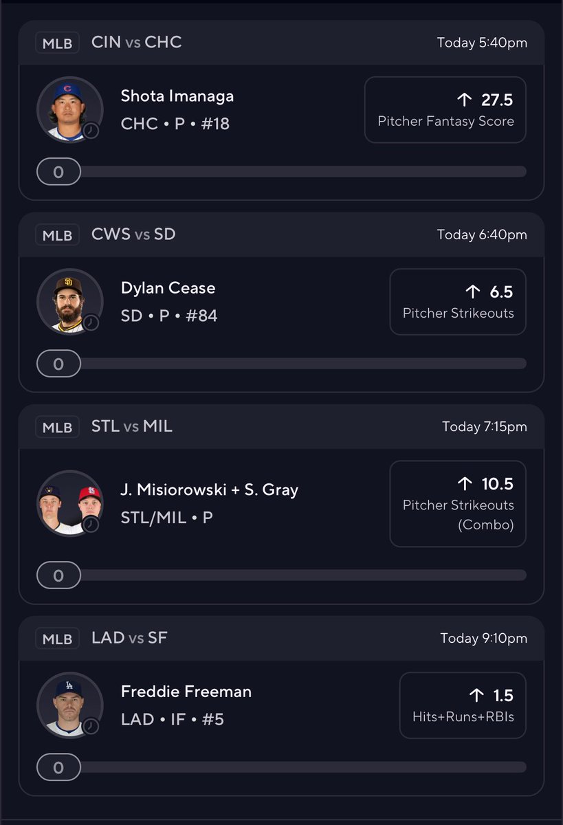 SlimProps's tweet image. 9.19 #MLB 10x 

#Props 
Shota Imanaga - 14 Ks, 3 ER in 13IP (2G) v Reds; Shota kills after a loss

Dylan Cease - return to Chicago since trade in ‘24

Misiorowski (33.5%K) / Sonny Gray (26.8%K) - feels low, either can grab 7+

Freddy Freeman - .300 v Ray w 3 XBH, 4 RBI

G’Luck 🍀