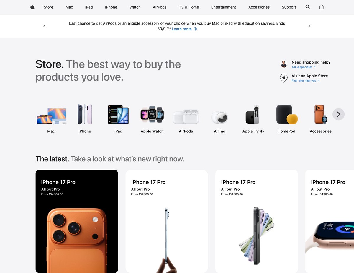 Rahulkr1503's tweet image. Practicing UI/UX by studying the best – Apple’s website. 🍏
This is my incomplete WIP (work in progress), but it’s already helping me understand spacing, hierarchy, and minimalism at a whole new level.
I’ll be posting the completed version soon 🚀
#UIUXDesign #DesignLearning