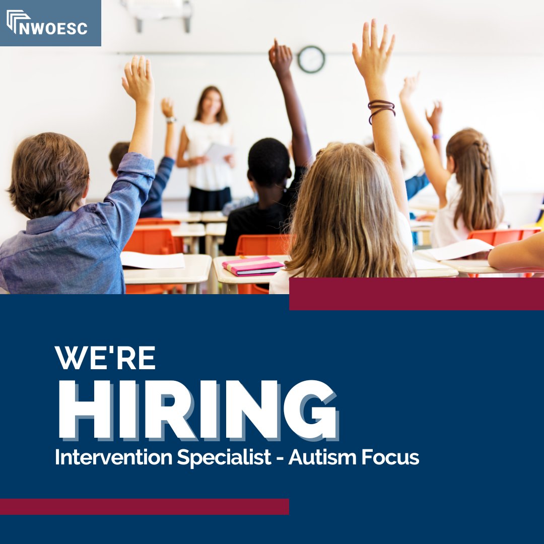Now Hiring! Follow the link for more details...nwoesc.schoolspring.com