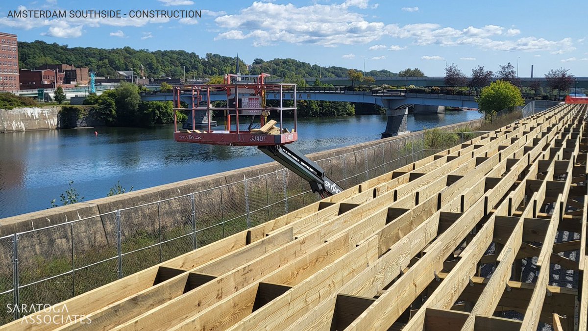 🌊☀️ The Amsterdam Southside Boardwalk &amp; Splashpad is taking shape!
#SaratogaAssociates #AmsterdamNY #SouthsideRevitalization #BoardwalkConstruction #SplashpadFun #WaterfrontTransformation #MVGO