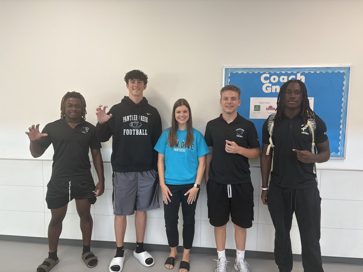 Panther Creek Football Recruiting (@pchsfriscofb) on Twitter photo WEEK 4 STAFF MEMBER OF THE WEEK!!
Coach Gnoza!!
Not only the best swim coach in the state, but she is an incredible math teacher for our students!! We appreciate you and all you have done for this campus in our 1st 4 years!
#CREEK WEEK 4 STAFF MEMBER OF THE WEEK!!
Coach Gnoza!!
Not only the best swim coach in the state, but she is an incredible math teacher for our students!! We appreciate you and all you have done for this campus in our 1st 4 years!
#CREEK