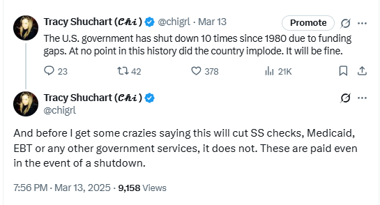 The government won't shut down ...this is political theater ...that said....see below in the HIGHLY UNLIKELY event that it does