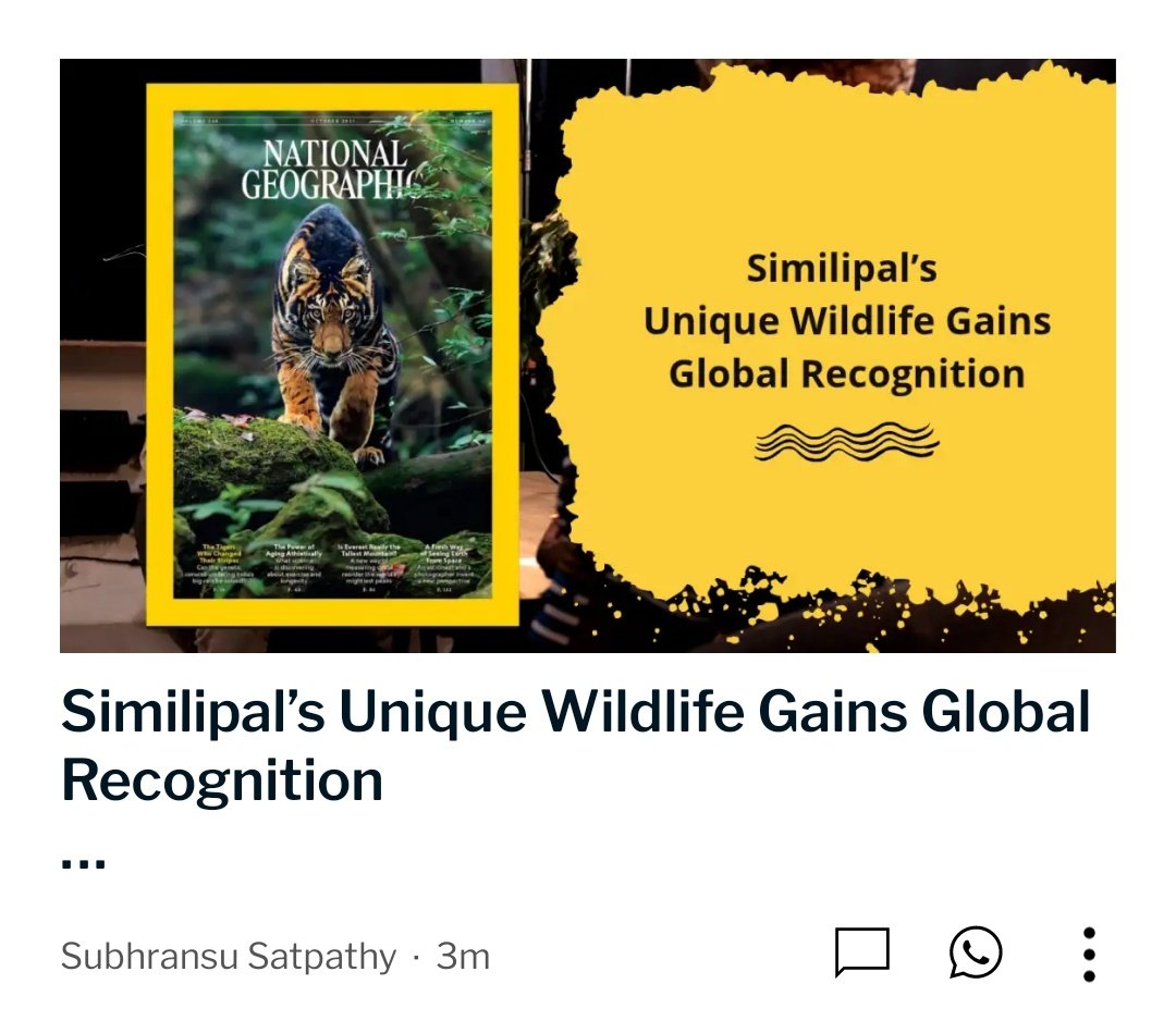 Subhransu Satpathy (@talktosubhransu) on Twitter photo Similipal’s Unique Wildlife Gains Global Recognition
dhunt.in/11UhFV
<a href="/Similipal_South/">Similipal Tiger Reserve, Odisha</a> <a href="/PCCFWL_Odisha/">PCCF WL & CWLW, Odisha</a>
<a href="/jd_pati/">Jagyandatt Pati</a> <a href="/moefcc/">MoEF&CC</a> <a href="/DfoDhenkanal/">DFO DHENKANAL</a>
#Similipal #SimilipalBlacktiger #BlackTiger #wildlife #Odisha #OdishaNews Similipal’s Unique Wildlife Gains Global Recognition
dhunt.in/11UhFV
<a href="/Similipal_South/">Similipal Tiger Reserve, Odisha</a> <a href="/PCCFWL_Odisha/">PCCF WL & CWLW, Odisha</a>
<a href="/jd_pati/">Jagyandatt Pati</a> <a href="/moefcc/">MoEF&CC</a> <a href="/DfoDhenkanal/">DFO DHENKANAL</a>
#Similipal #SimilipalBlacktiger #BlackTiger #wildlife #Odisha #OdishaNews
