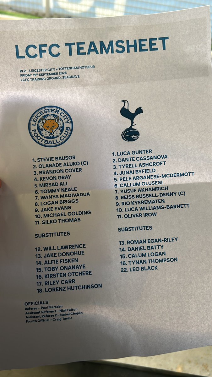 Rob Tanner (@robtannerlcfc) on Twitter photo Down Seagrave to take a look at some prospects for #LCFC and #THFC for <a href="/TheAthleticFC/">The Athletic | Football</a> Down Seagrave to take a look at some prospects for #LCFC and #THFC for <a href="/TheAthleticFC/">The Athletic | Football</a>