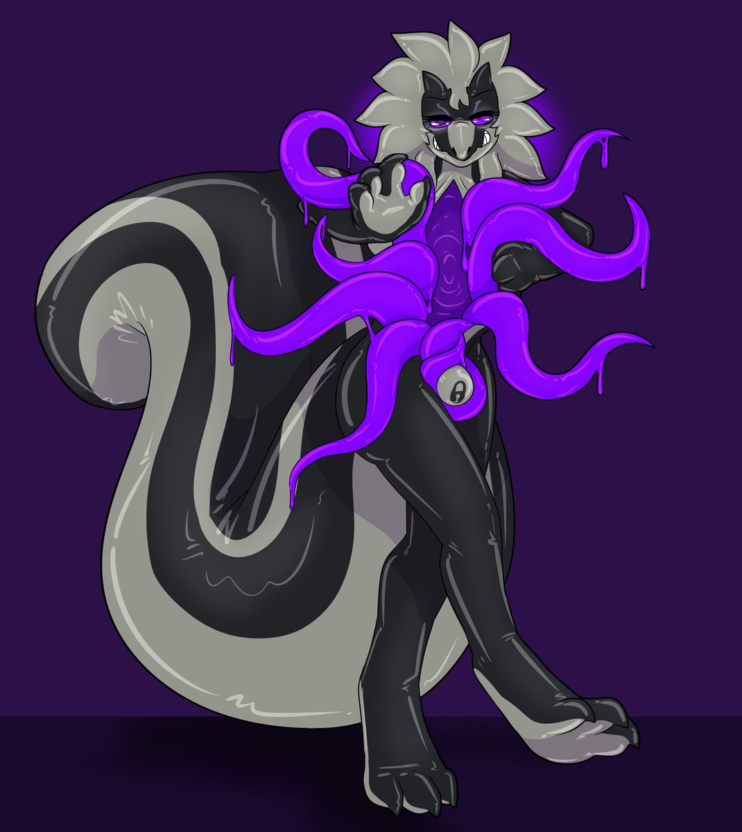 Finished YCH for Dedooske! &lt;3
Squeak squeak!
Who wouldn't cuddle up to such a squishy tail? 💜