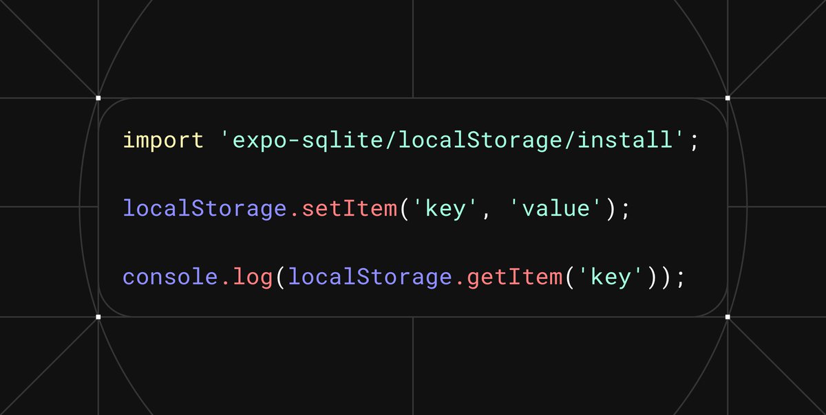 Baconbrix's tweet image. 💡 Did you know there's a new spec-compliant `localStorage` API in @Expo SDK 54!
The sync API is easier than AsyncStorage, and works across platforms with no additional overhead on web.
Built for New Architecture and uses our powerful new SQLite native module for fast I/O.
