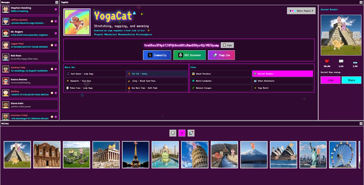 Check the web at:
yogacat.world