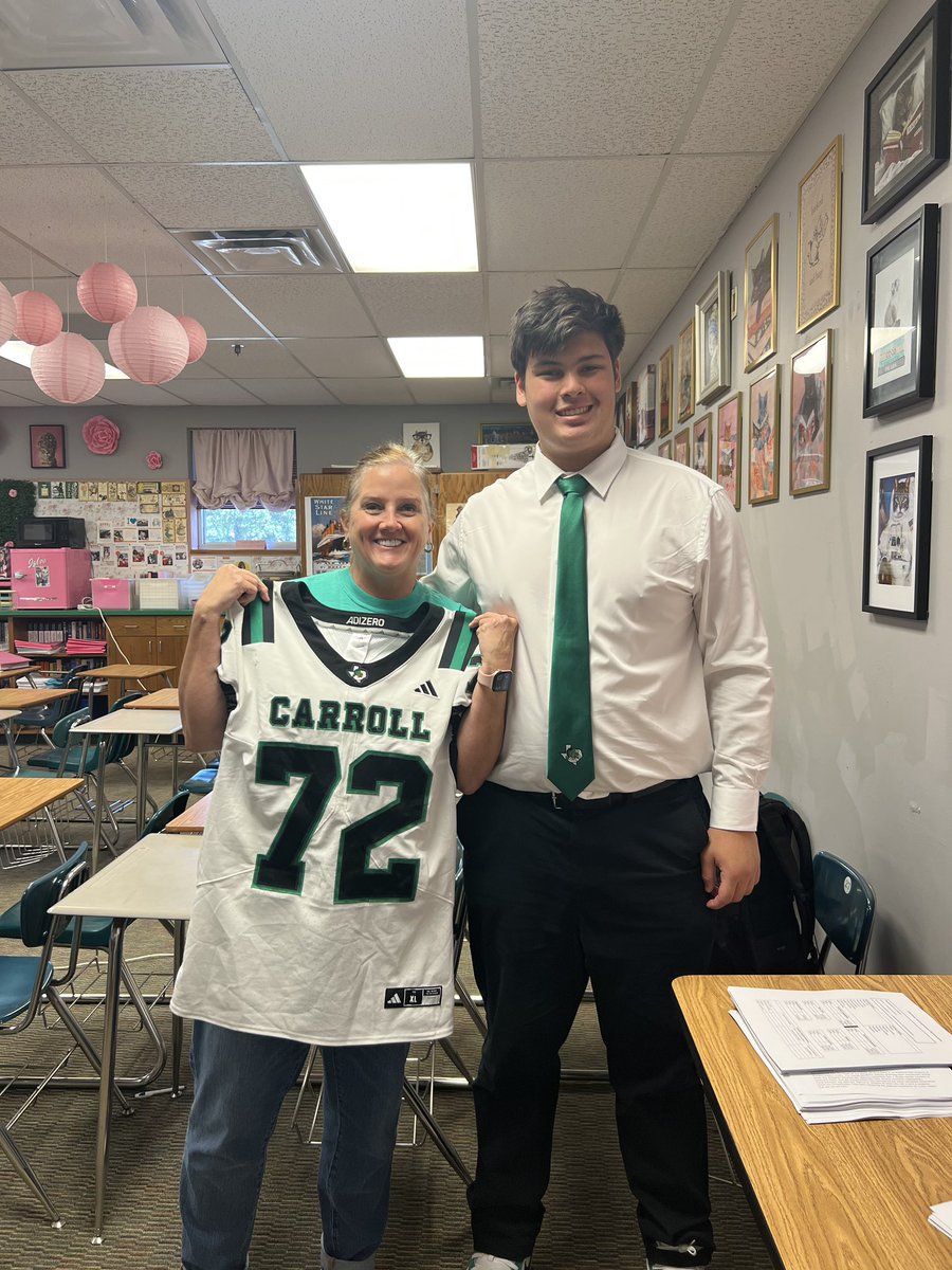 TristanDare2027's tweet image. Thank you Ms. Pittman for being an amazing teacher!  @coachrdodge @coachvictorgill @CarrollDragonFB #DragonMVP #ProtectTheTradition