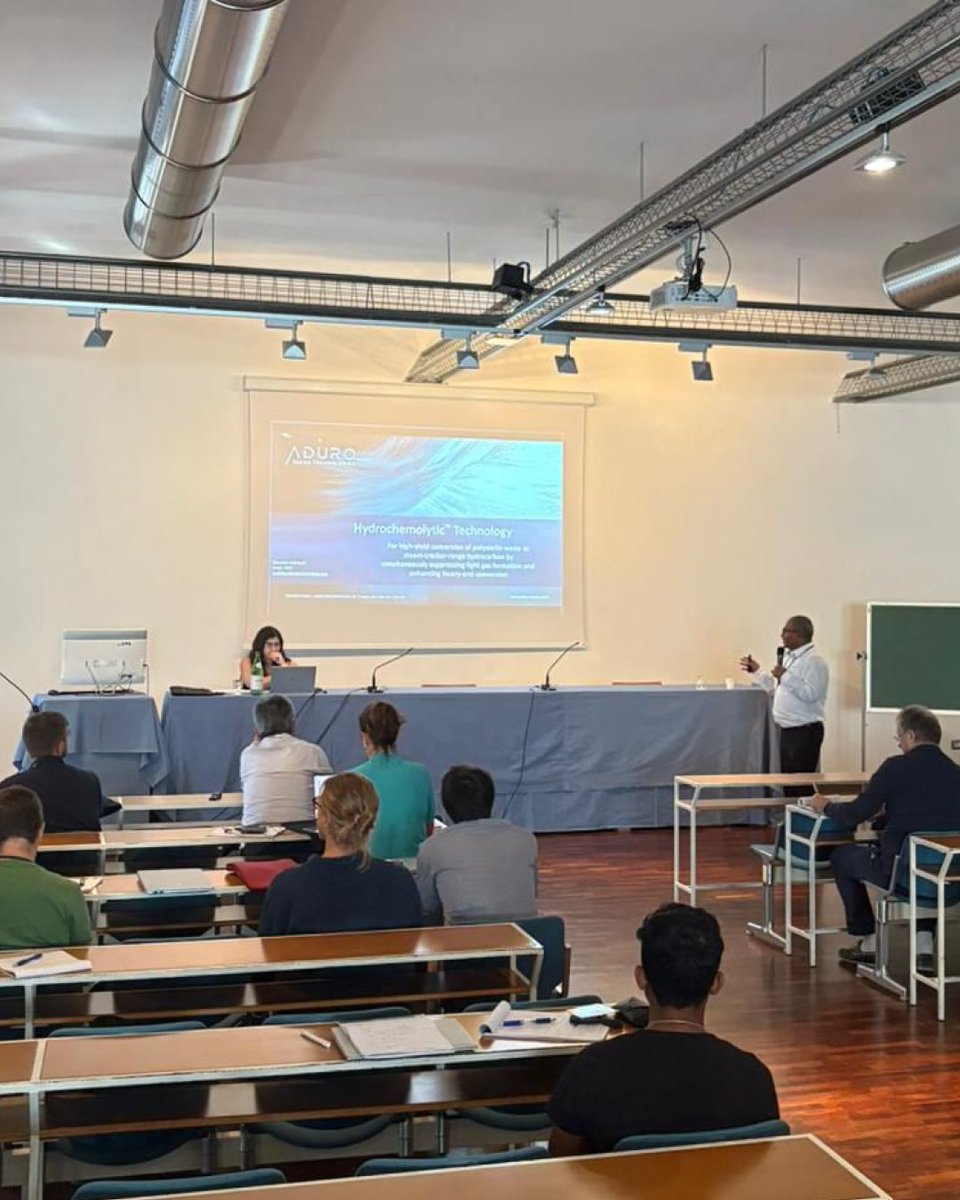 AduroCleanTech's tweet image. Birendra Adhikari, Head of R&amp;amp;D, was in Italy presenting our latest advancements in Hydrochemolytic™ Technology at #PyroliqIII 2025, a leading forum bringing together top researchers and innovators in pyrolysis, and liquefaction of biomass and wastes. #EcoInnovation $ADUR