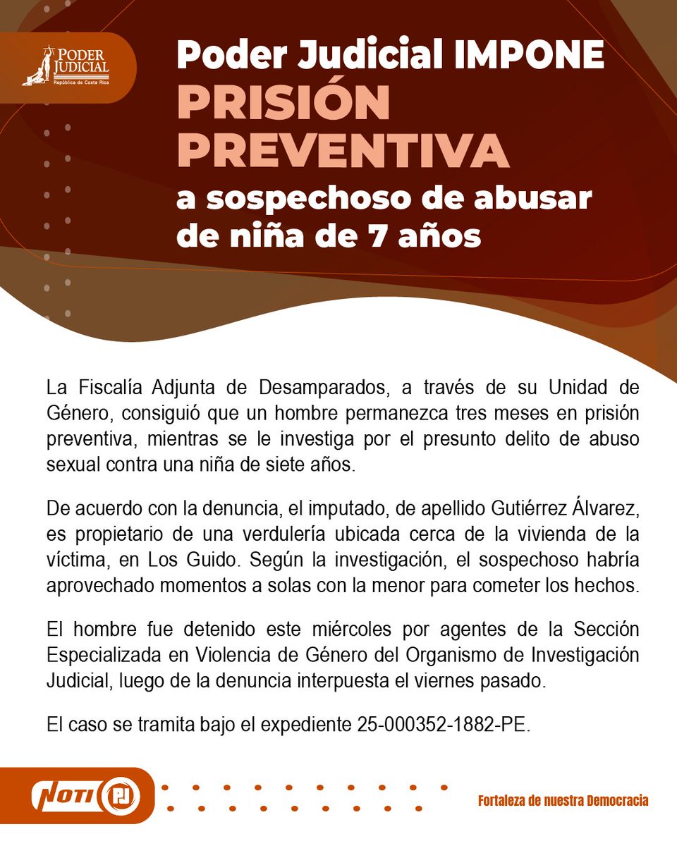 PoderJudicialCR's tweet image. #PrisiónPreventiva #Justicia #Democracia