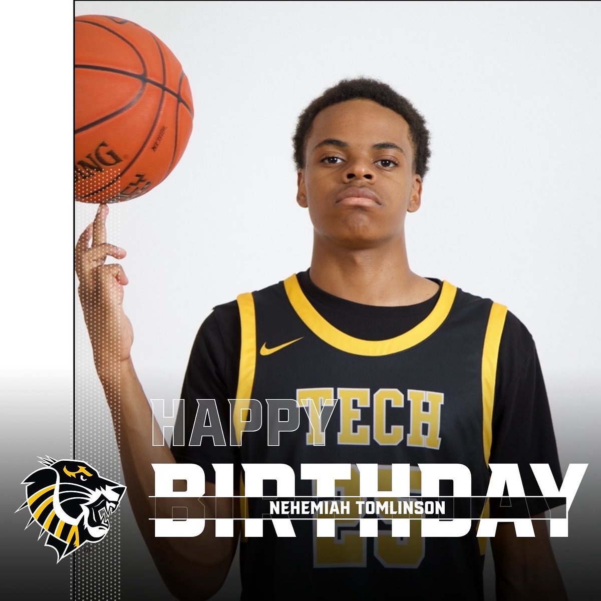 TechTigersMbb's tweet image. Tiger Fans Let’s wish our freshmen Forward 
Nehemiah Tomlinson a Happy Birthday‼️

#respectthetech #fhnw