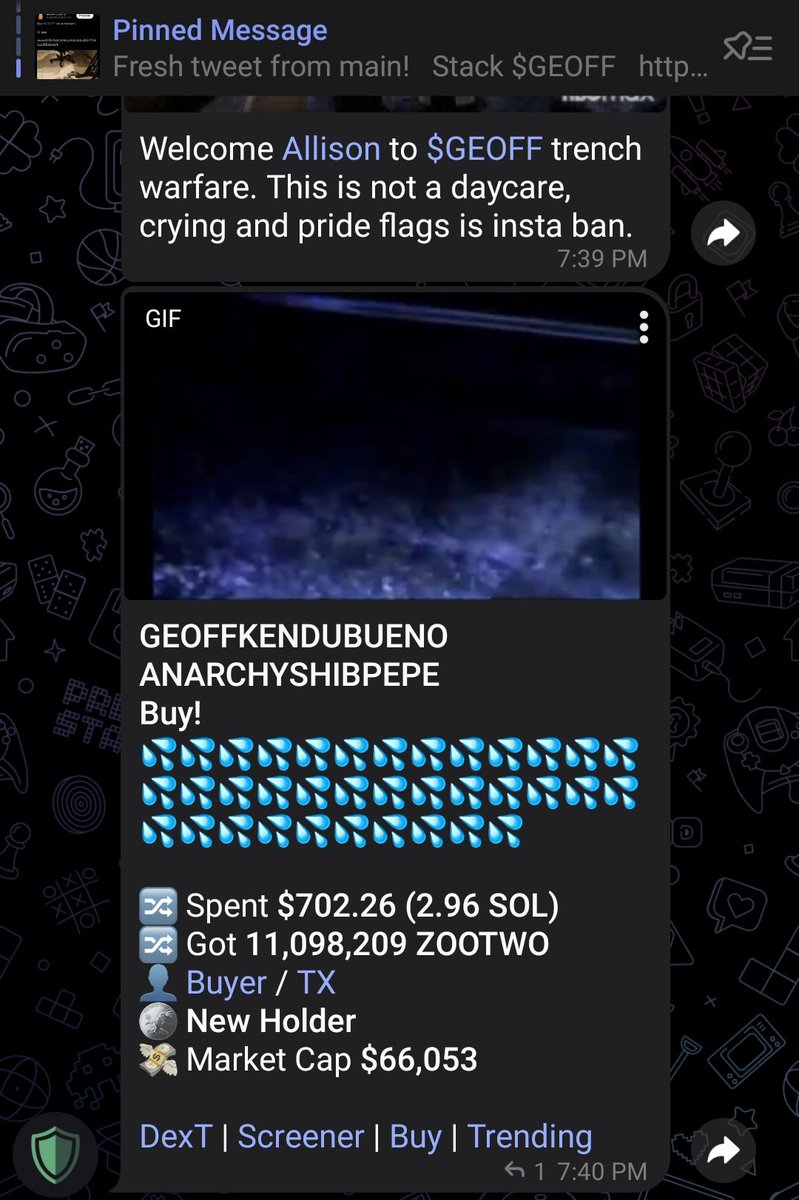 Geoff_Fan_Page's tweet image. The Geoffkendubuenoanarchyshibpepe buy bot is ready for the full squirt!! 💦

@GEOFFCOINCRYPTO