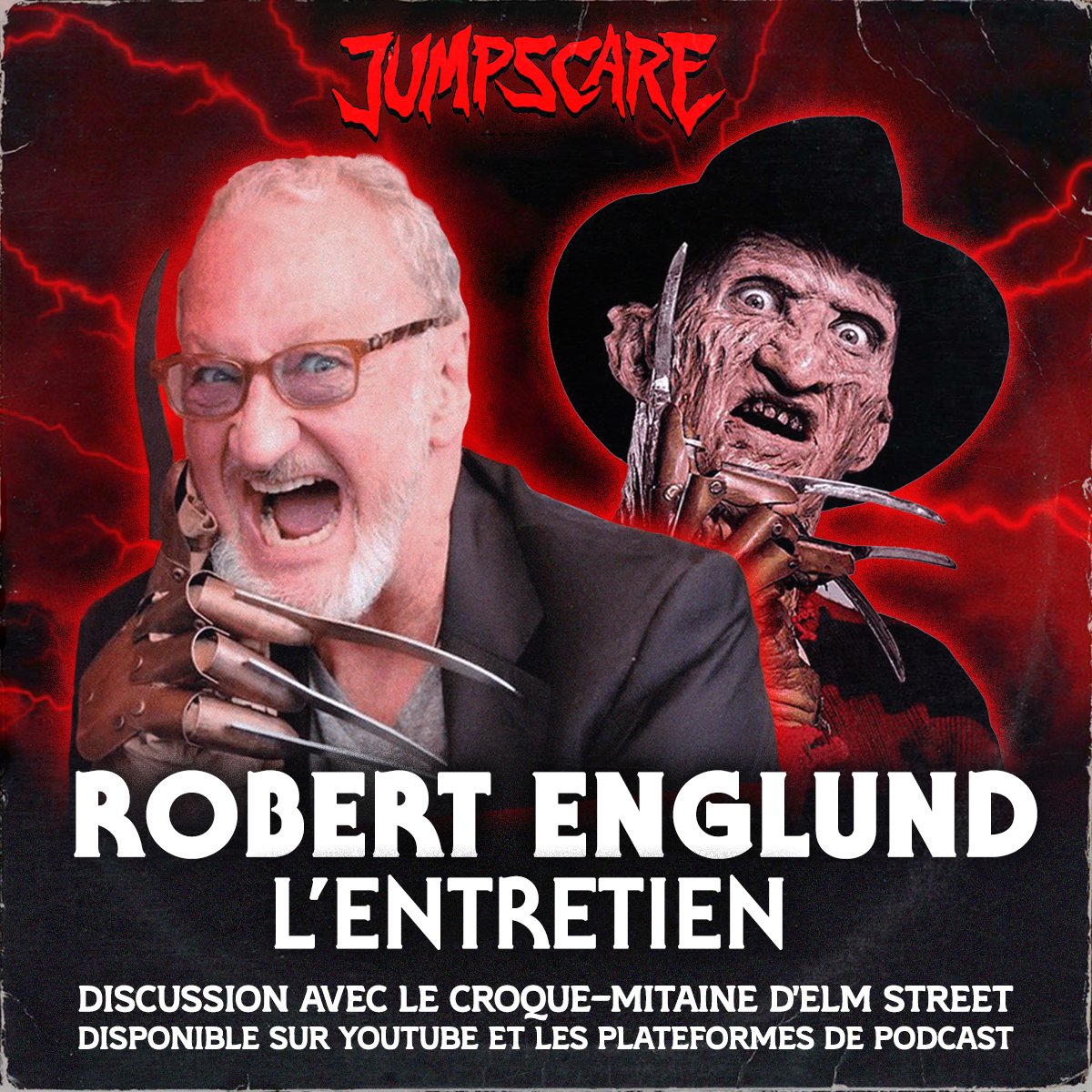 jumpscarecast's tweet image. L'épisode 100 de JUMPSCARE est DISPO🎉

On célèbre ça avec ROBERT ENGLUND, Freddy Krueger en personne, qui revient sur toute sa carrière au travers d'un long entretien, son premier en France depuis des années!

Entretien dispo en podcast (VF) &amp;amp; docu sur YT (VOST), les liens ⬇️⬇️