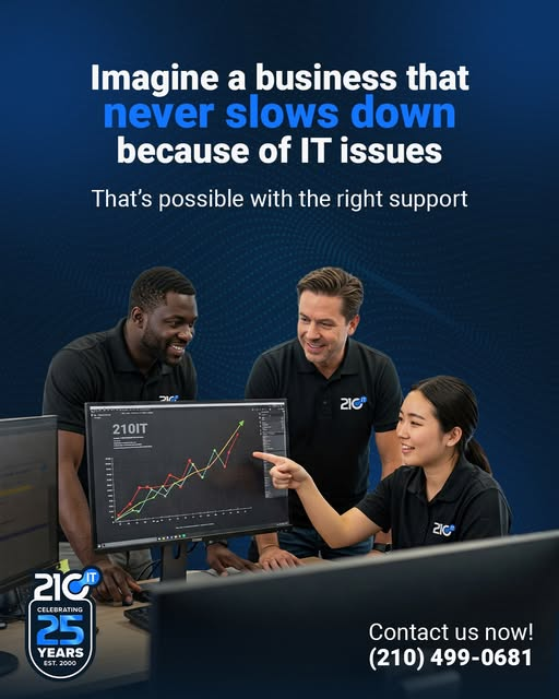 Real210IT's tweet photo. Keep your business moving forward with reliable IT support. At 210IT, we make sure downtime is never part of your plan ⚡️📷

 210-499-0681
https://t.co/joBJIMnXc3

#210it #business #techsupport #RealSupport #ITSupport https://t.co/feV4uDLGYz