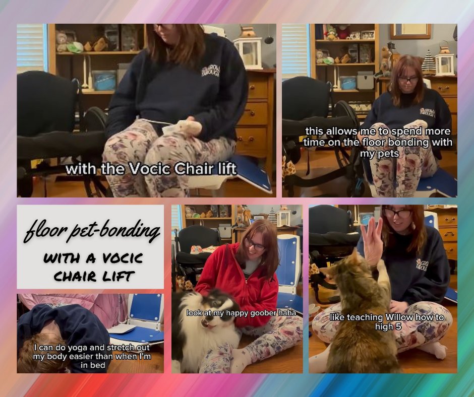 SPINALpedia's tweet photo. Mackenzie Hovland shares how the Vocic Chair Lift helps her get on the floor independently to hang with her furry friends ♿💪🧐
https://t.co/xG6tSfiAWr
Learn about the lift ($359): https://t.co/0OtyTxid2A
#floortransfer #spinalcordinjury #wheelchairlife #paraplegic https://t.co/0WQvEfEyVU