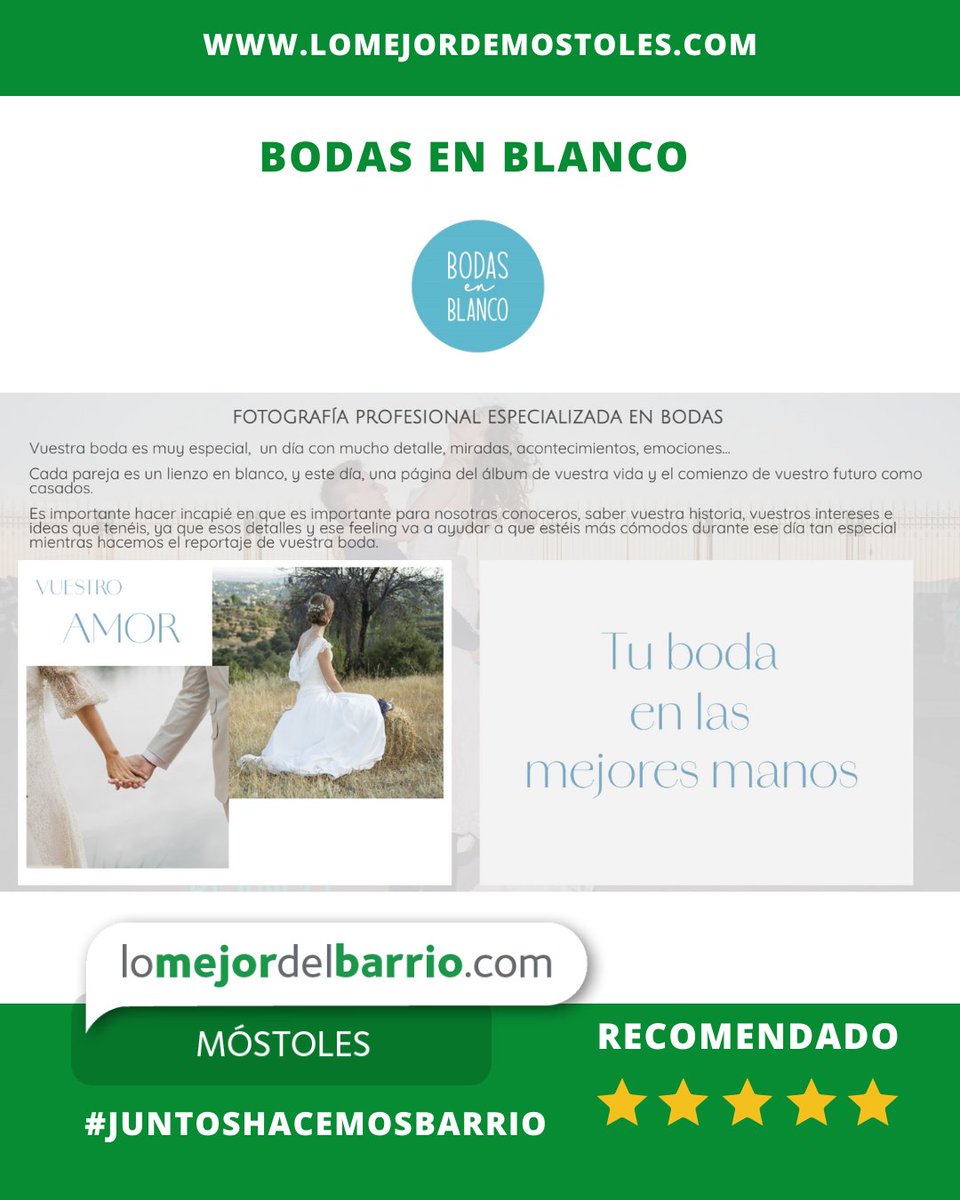 📸✨ 𝐓𝐮 𝐡𝐢𝐬𝐭𝐨𝐫𝐢𝐚 𝐝𝐞 𝐚𝐦𝐨𝐫, 𝐜𝐨𝐧𝐭𝐚𝐝𝐚 𝐜𝐨𝐧 𝐢𝐦á𝐠𝐞𝐧𝐞𝐬 𝐪𝐮𝐞 𝐭𝐞 𝐞𝐦𝐨𝐜𝐢𝐨𝐧𝐚𝐫á𝐧 𝐬𝐢𝐞𝐦𝐩𝐫𝐞⁣
⁣
El día de tu boda está lleno de momentos irrepetibles, y en Bodas en Blanco 𝐬𝐞 𝐞𝐧𝐜𝐚𝐫𝐠𝐚𝐧 𝐝𝐞 𝐜𝐚𝐩𝐭𝐮𝐫𝐚𝐫𝐥𝐨𝐬 𝐭𝐨𝐝𝐨𝐬: las