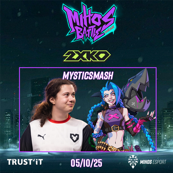 🥊 HERE COMES A NEW CHALLENGER !🥊

2 nouveaux joueurs rejoignent le MihosBattle Online !

🇺🇸 <a href="/HikariNYC/">Hikari</a>  et 🇬🇧 <a href="/MysticSmash/">Mystic</a> !

🎮2XKO
💰500€
📅5 Octobre 2025
📺ttv/mihosesport

#MIHWIN #TrustIt #MIHBONLINE