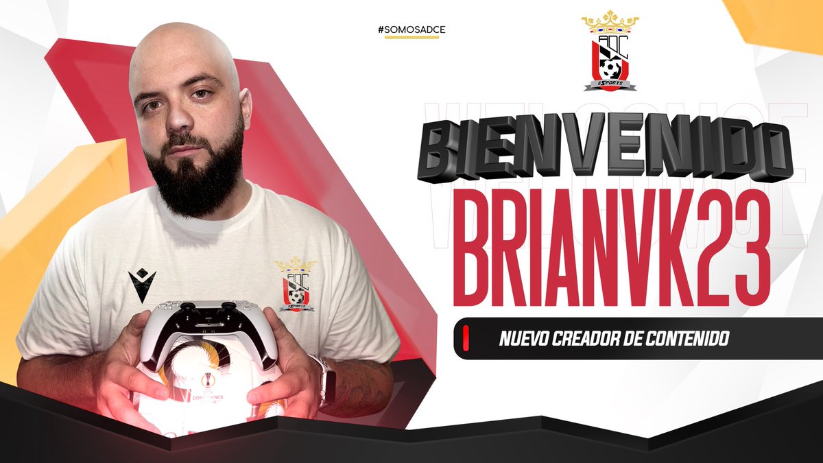 ⚽️ NUEVO FICHAJE ⚽️

El mastodonte <a href="/brianvk23/">BrianVK23</a> se une a la familia <a href="/ADCeutaEsports/">ADCeuta Esports</a> como nuevo…
CREADOR DE CONTENIDO🔥

Si te gusta el FIFA, prepárate porque llegan skills, goles y mucho entretenimiento ⚽🎮

¡BIENVENIDO CRACK! 🖤🤍

#SomosADCe
<a href="/ADCeuta_FC/">AD CEUTA FC</a>