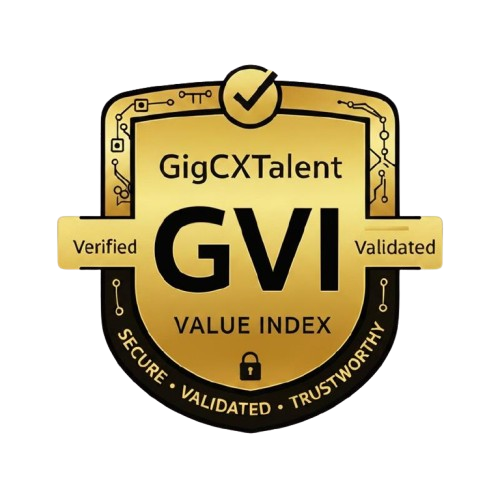 GigCXTalent's tweet image. Restoring Integrity back into the BPO/AI/GigCX buying process. Trusted by Senior Level Executive Buyers everywhere. #GVI #GigCXTalent #ValueIndex