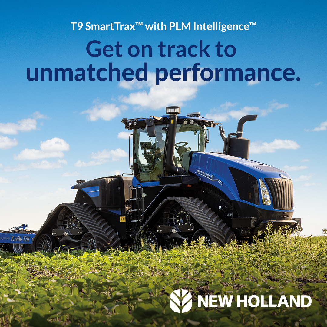 Oscillating roller wheels and vibration-dampening suspension smooth out the ride on the T9 SmartTrax™ with its new track system. Automatic track tensioning and see-through hubcaps ease maintenance, too. Get on track now! gartontractor.com
