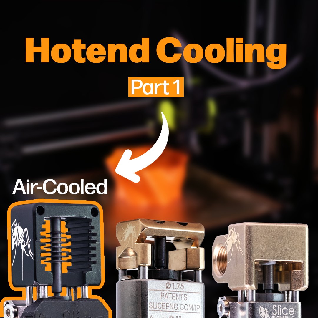 SliceEngineer's tweet image. Not sure what type of cooling your 3D printer needs?

Air-cooled hotends are the most common, with a fan and heat sink to prevent heat creep and keep the melt zone stable.

💨Air isn’t the only way to keep your hotend cool though…stay tuned.

#SliceEngineering