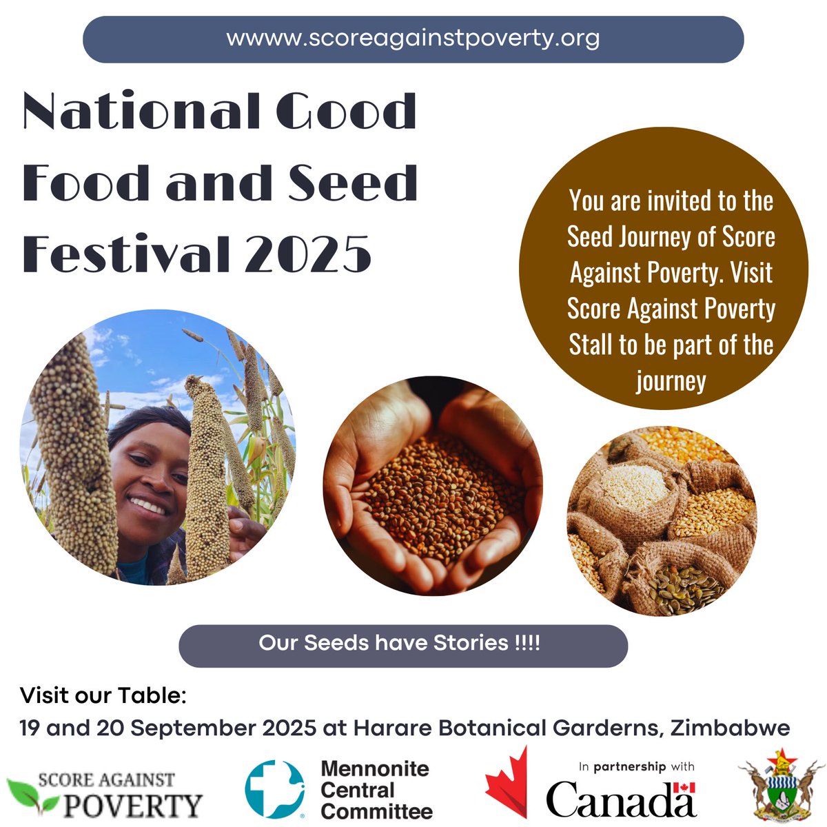 Score Against Poverty <a href="/ScoreAgainstPov/">ScoreAgainstPoverty</a> is exhibiting at the Good Food and Good Seed Festival at the Harare Botanical Gardens! Join us as we embrace this year's theme, “Nurturing Our Future, Reviving Our Heritage”.