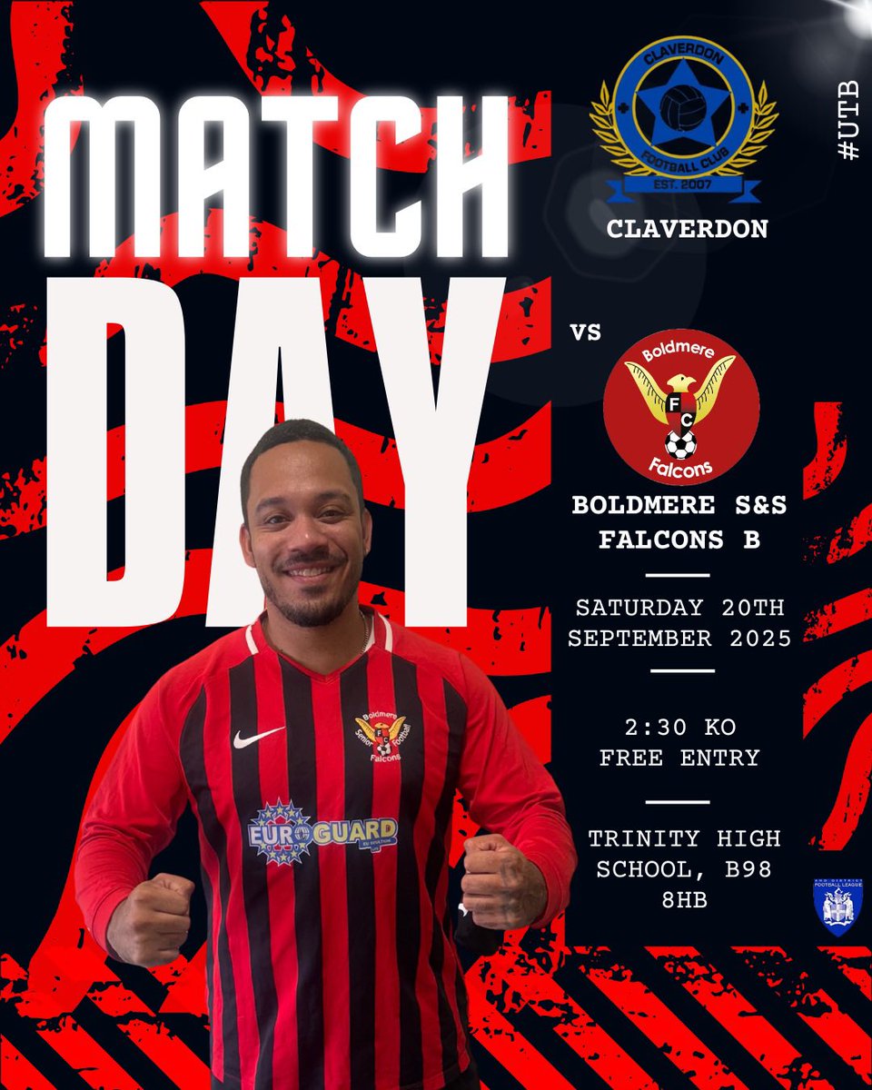 Boldmere Sports & Social Falcons 🏆 (@falconsboldmere) on Twitter photo 𝐌𝐀𝐓𝐂𝐇𝐃𝐀𝐘..
It’s week 3 in the <a href="/BirminghamFL/">Birmingham League</a> with both sides away from home.
The A side travel to Great Barr to face @VillageFC2
With the B side travelling go Worcestershire to face <a href="/ClaverdonFC/">Claverdon FC</a>
Get over to support the Boldmere boys!
#UTB ❤️🖤 𝐌𝐀𝐓𝐂𝐇𝐃𝐀𝐘..
It’s week 3 in the <a href="/BirminghamFL/">Birmingham League</a> with both sides away from home.
The A side travel to Great Barr to face @VillageFC2
With the B side travelling go Worcestershire to face <a href="/ClaverdonFC/">Claverdon FC</a>
Get over to support the Boldmere boys!
#UTB ❤️🖤