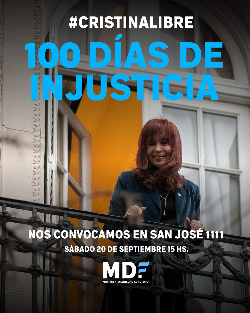 🗓️ Sábado 20 de septiembre - 15 hs
📍San José 1111
#CristinaLibre