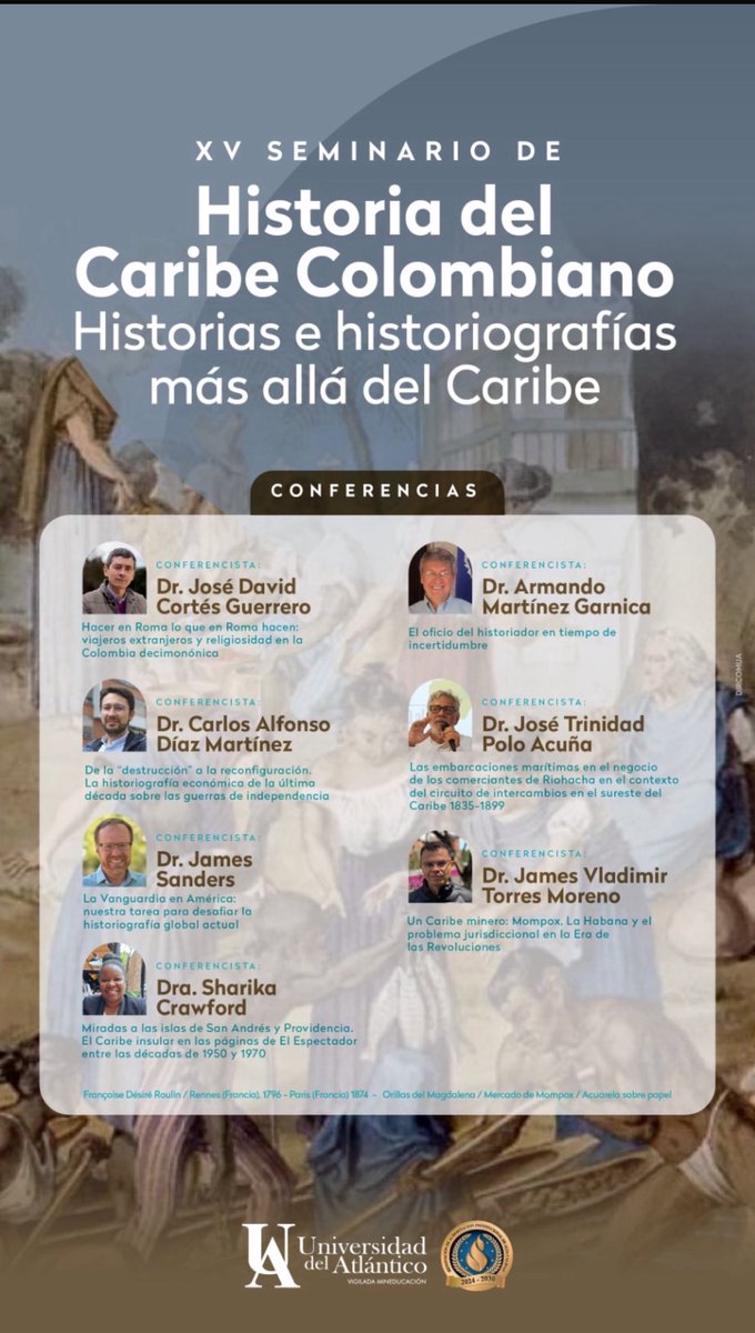 Faltan 3 semanas para el XV Seminario de Historia del Caribe “Historias e historiografías más allá del Caribe”, el 9 y 10 de octubre. Habrá conferencias, paneles, ponencias y conversatorios con historiadores de Colombia, EE. UU., Perú, Ecuador, Panamá, Venezuela y Brasil.